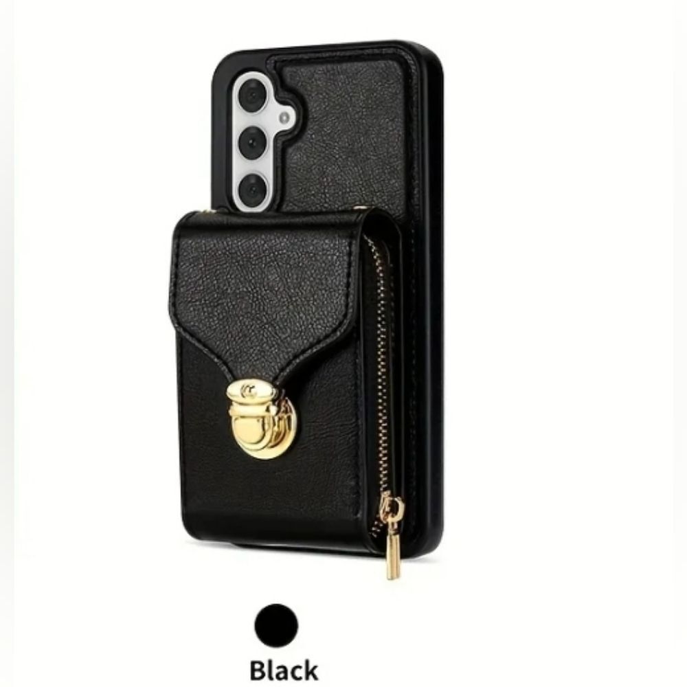 SAMSUNG ANDROID Black Zipper Wallet Phone Case